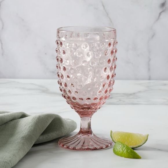 Martha Stewart Chauncey Hobnail Goblet in Pink (Set of Two) - Picture 7 of 7